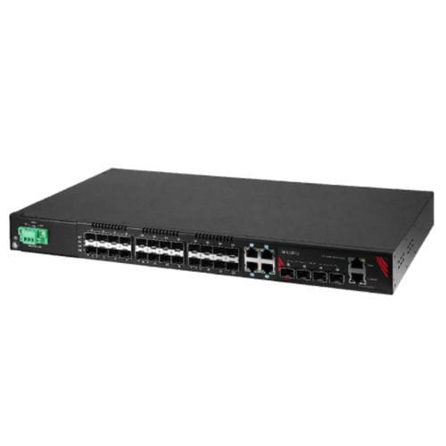 Managed ethernet switch - LMX-3228G-10G-SFP-DC - Antaira Technologies - 32 ports / gigabit Ethernet / gigabit