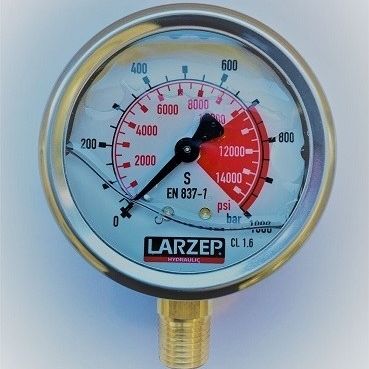 Dual-scale pressure gauge - AV10007 - Larzep - differential / threaded / NPT 1/4