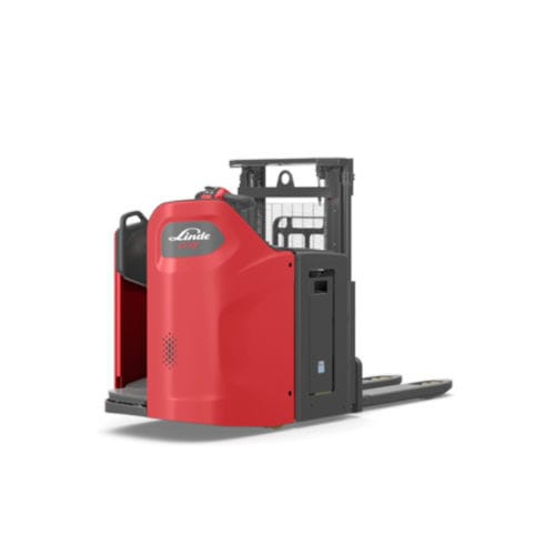 Electric stacker truck - D1 SP series - Linde Material Handling - stand-on / 24 V / transport