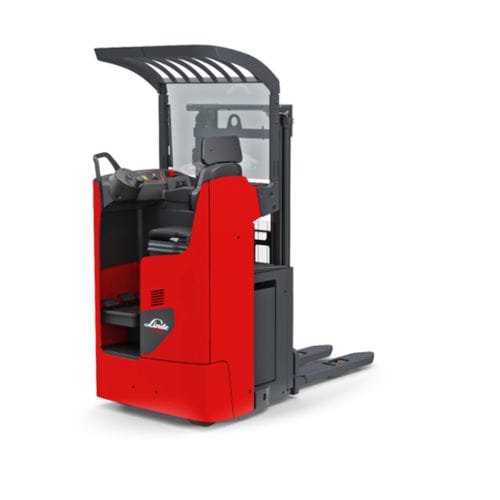 Pallet stacker truck - L1 RW series - Linde Material Handling - electric / side-facing seated / 24 V