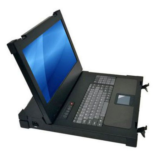 Console rack drawer - PKD8173 - Acnodes Corporation - with built-in KVM switch / keyboard / LCD monitor