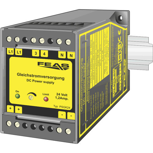 DIN rail power supply - PSGK24 - FEAS GmbH - AC/DC / regulated / single-output