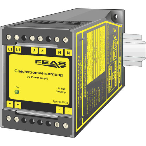 DIN rail power supply - PSLC122 - FEAS GmbH - AC/DC / single-output / smoothed output
