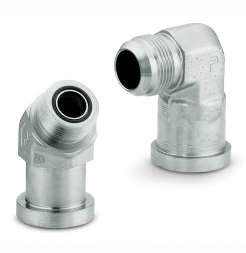 Hydraulic fitting - F50HQ1-S - Parker Tube Fittings Division - screw-in / flange / 90° angle