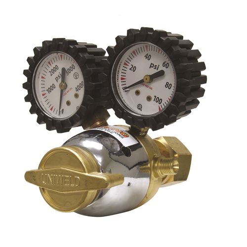 Gas pressure regulator - R series - Uniweld - diaphragm / single-stage / brass