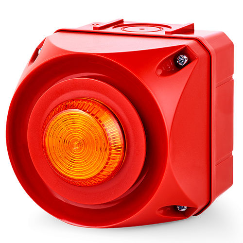 Siren with LED beacon - ADS-P - Auer Signal GmbH - piezo / IP65