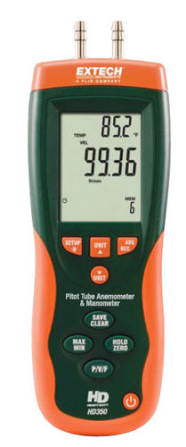 Pitot tube anemometer - HD350  - Extech - digital / portable