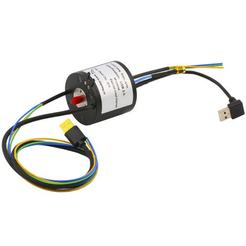USB slip ring - LPT000-0305-U2-HF01 - JINPAT Electronics Co., Ltd. - through-bore / metal / rugged