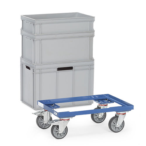 Transport cart - 13580,13680 - fetra - steel / for Euro containers / with swivel casters
