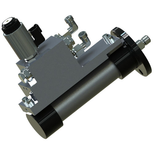 Hydraulic cylinder - BÜTER Maschinenfabrik GmbH - double-acting / with integrated solenoid valve