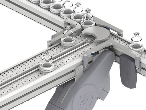 Puck conveyor - X45 - FlexLink - chain / table top chain / horizontal