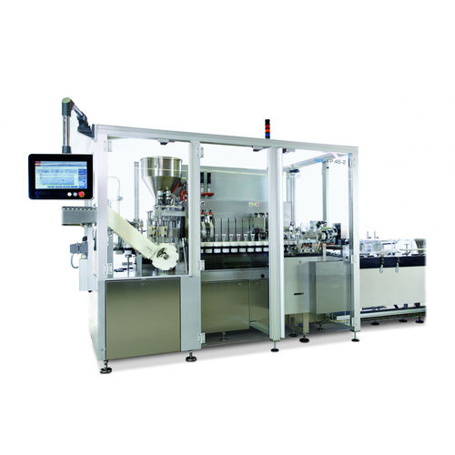 PLC-controlled filler and sealer - FP Series - IWK - for food / cosmetic cream / for adhesive materials