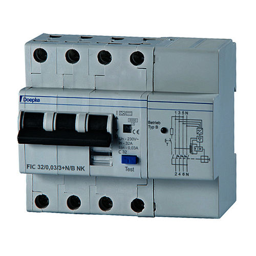 Over-current residual current circuit breaker - FIC 32/0,30/3+N-B NK - Doepke Schaltgeräte GmbH - modular / molded case