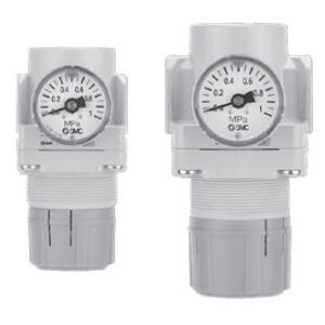 Air pressure regulator - AR series - SMC Corporation of America - single-stage / stainless steel / die-cast zinc