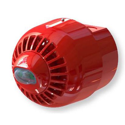 Alarm sounder with LED beacon - ESC-5003 Sonos Red Body White Flash - Klaxon Signals - electronic / IP66 / wall-mounted