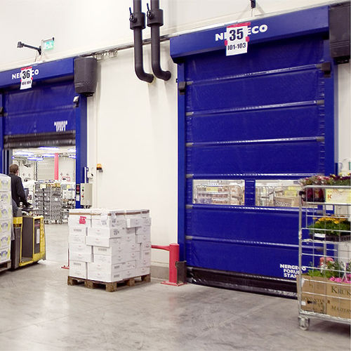 Fold-up door - Star 2 Forum  - NERGECO - steel / indoor / high-speed