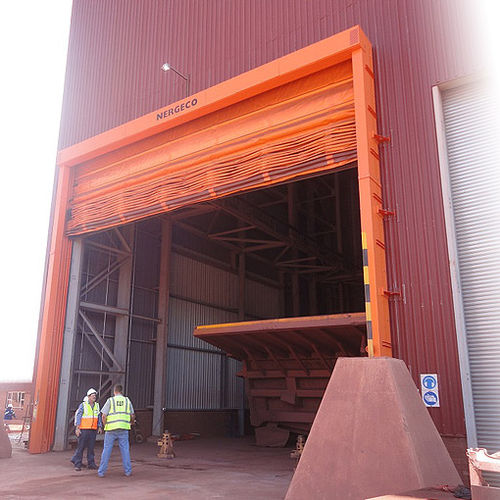 Fold-up door - Enduro Puissance - NERGECO - exterior / for overhead cranes / high-speed