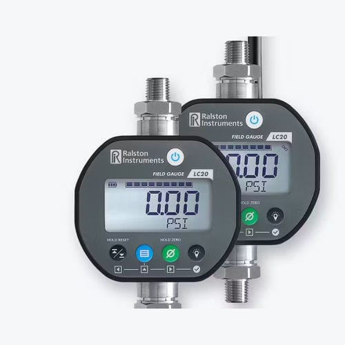 Pressure gauge with LCD display -  LC20 - Ralston - threaded / stainless steel / Bluetooth