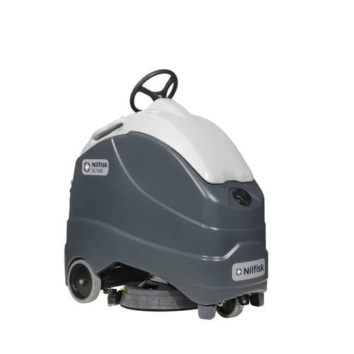 Ride-on scrubber-dryer - SC1500 51D series - Nilfisk - battery-powered / compact