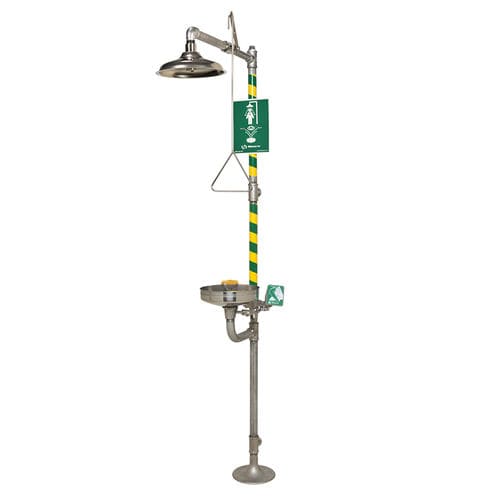 Floor-standing safety shower - 8330 AXION - Haws AG - Headquarters for Europe, Middle East and - indoor / for hazardous environments / with eyewash and face wash station