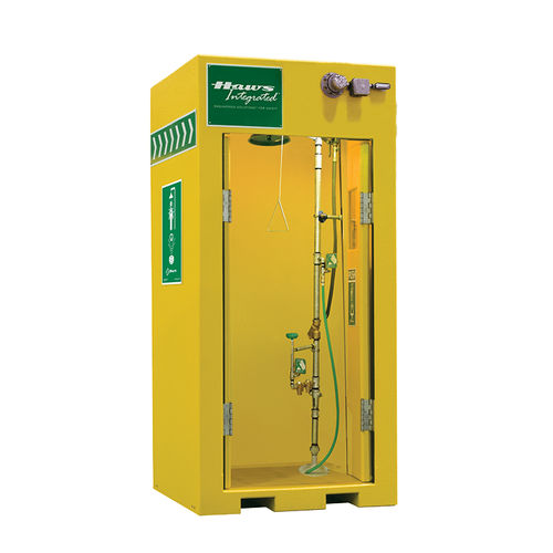 Floor-standing safety shower - 8730 - Haws AG - Headquarters for Europe, Middle East and - decontamination / with eyewash and face wash station