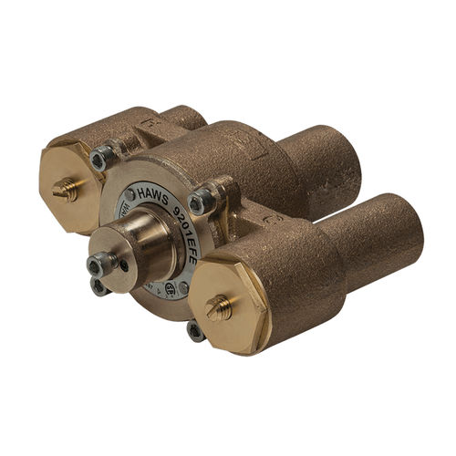 Temperature control thermostatic valve - 9201EFE AXION® - Haws AG - Headquarters for Europe, Middle East and - brass / for water / 3-way