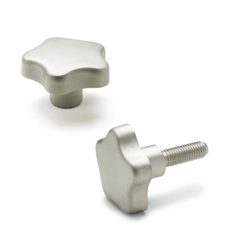 Star knob - GN 5334.4 - Otto Ganter GmbH & Co. KG - threaded / stainless steel / with stud