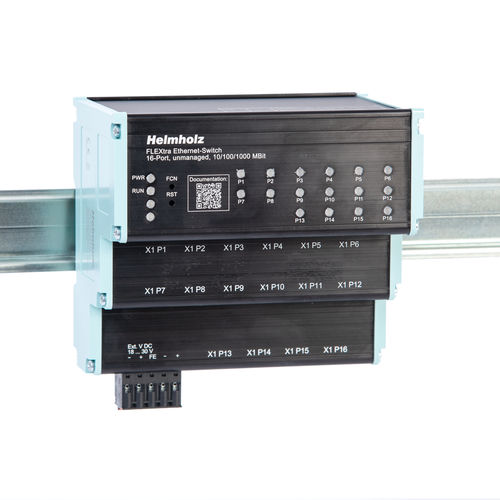 Unmanaged ethernet switch - FLEXtra STAGE  - Helmholz GmbH & Co. KG - 16 ports / gigabit / ProfiNet