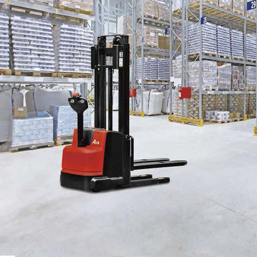 Battery-powered stacker truck - CDD-AEC series - HANGCHA FRANCE - with rider platform / walk-behind / 24 V