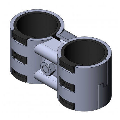 Round tube connector - 5019 S 001 SW 01 - TecEnMa GmbH - plastic / steel / double fastener