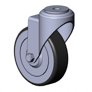 Swivel caster - 1320 K series - TecEnMa GmbH - rod / zinc-coated steel / rubber