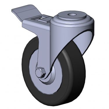 Swivel caster - 1320 K series - TecEnMa GmbH - rod / with brake / central hole fixing