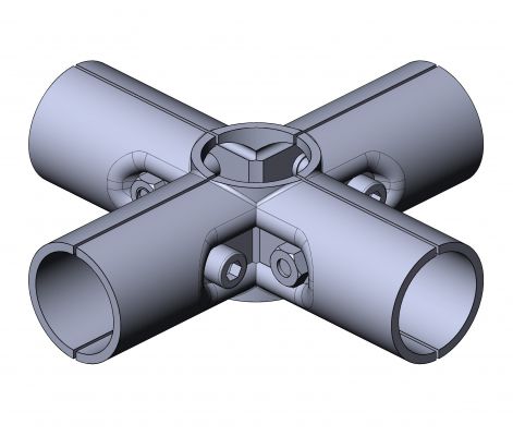 Cross tube connector - 5017 S 001 SW 01 - TecEnMa GmbH - steel