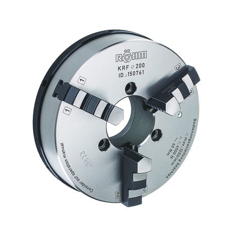 Manual tightening turning chuck KRF RÖHM 4jaw / lathe / throughhole