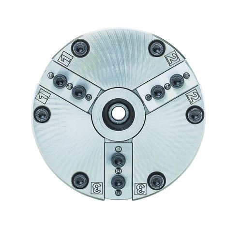 Power chuck - PKF - RÖHM GmbH - 3-jaw / high-precision / through-hole