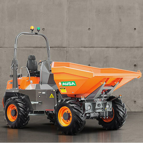 Rubber-tired dumper - D601APG - AUSA - diesel / swivel-skip / articulated-chassis