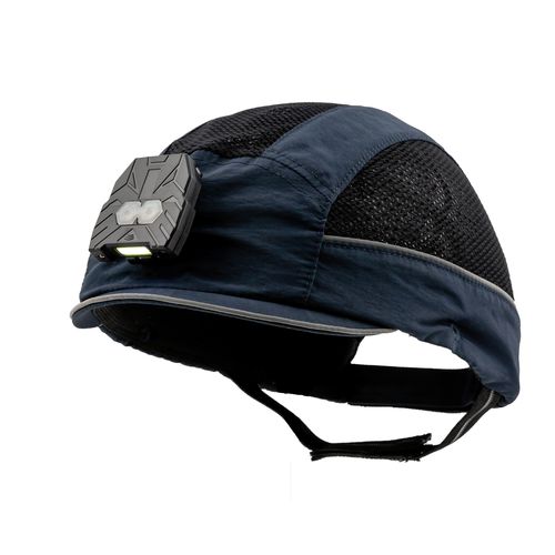 Polyester impact-resistant cap - AIRC02V01STRLED - Surflex - EN 812 / ventilated / with LED head lamp