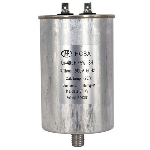 Film capacitor - HCBA series  - Xiamen Hongfa Electroacoustic Co.,Ltd. - cylindrical / screw terminal / power factor correction