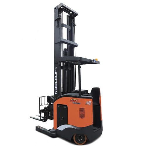 Electric reach truck - RT series - Noblelift Intelligent Equipment Co., Ltd. - stand-on / for warehouse / precision