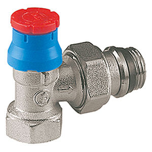 Temperature control thermostatic valve - R401TG - Giacomini - chrome-plated brass / for radiator / right-angle