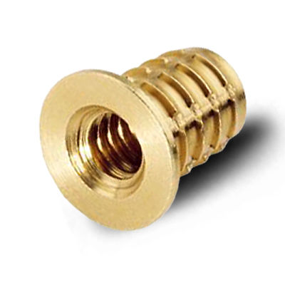 Threaded insert - 1032SF12-12BR - Yardley Products - brass / round / for plastics