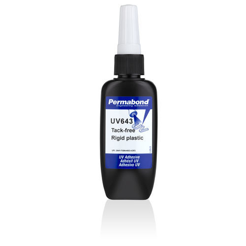Acrylic adhesive - UV643 - Permabond - glass / for metal / single-component
