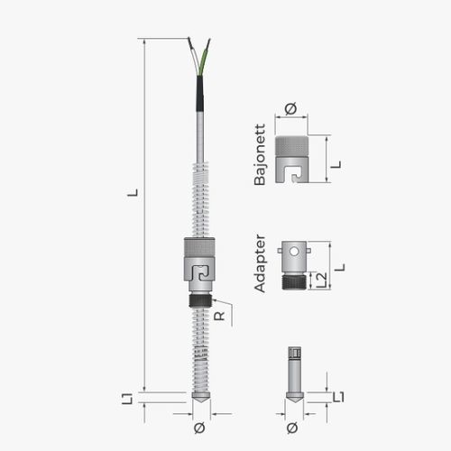 Pt100 temperature probe - 115 - MESEL S.L - Pt1000 / type J thermocouple / type K thermocouple