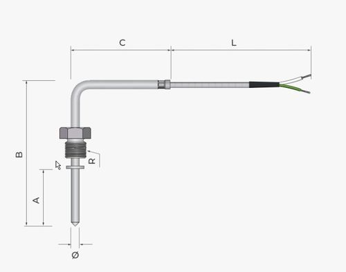 Pt100 temperature probe - 211 - MESEL S.L - Pt1000 / type J thermocouple / type K thermocouple