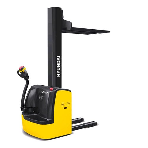 Electric stacker truck - 12ESN - HYUNDAI HEAYY INDUSTRIES - walk-behind / platform / 24 V