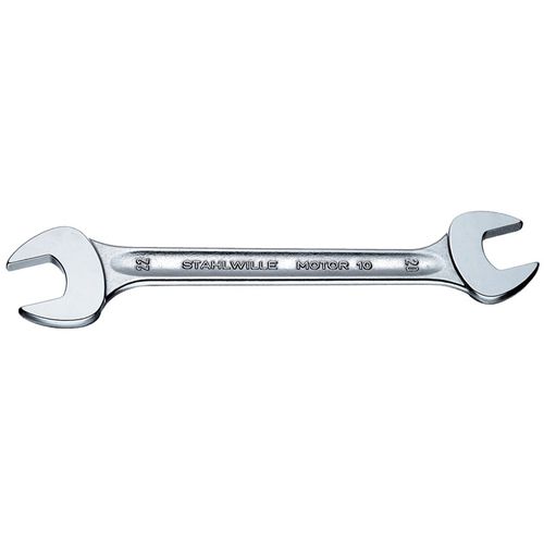 Double fork wrench - MOTOR 10 series - STAHLWILLE EDUARD WILLE GmbH & Co. KG - chrome / straight / steel
