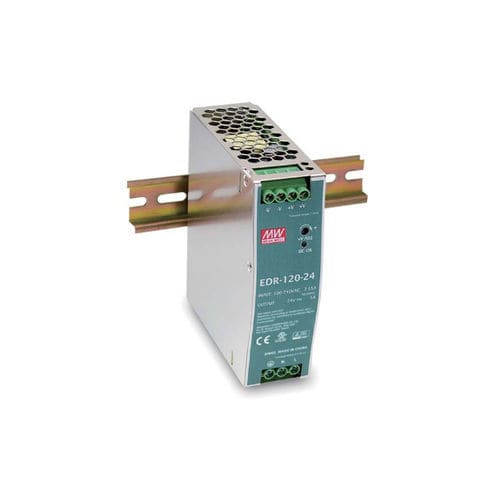 DIN rail power supply - EDR-120 series - Mean Well - AC/DC / single-output / with short-circuit protection