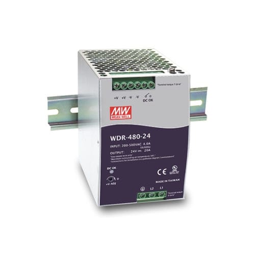 DIN rail power supply - WDR-480 series - Mean Well - AC/DC / single-output / single-phase
