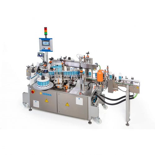 Wrap-around labeling machine - 362E - HERMA GmbH - compact / double-sided / high-speed