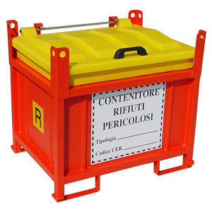 Polyethylene waste container - TIEFFE NEW series - PLASTIC PROGET EUROPEAN SRL - for hazardous waste